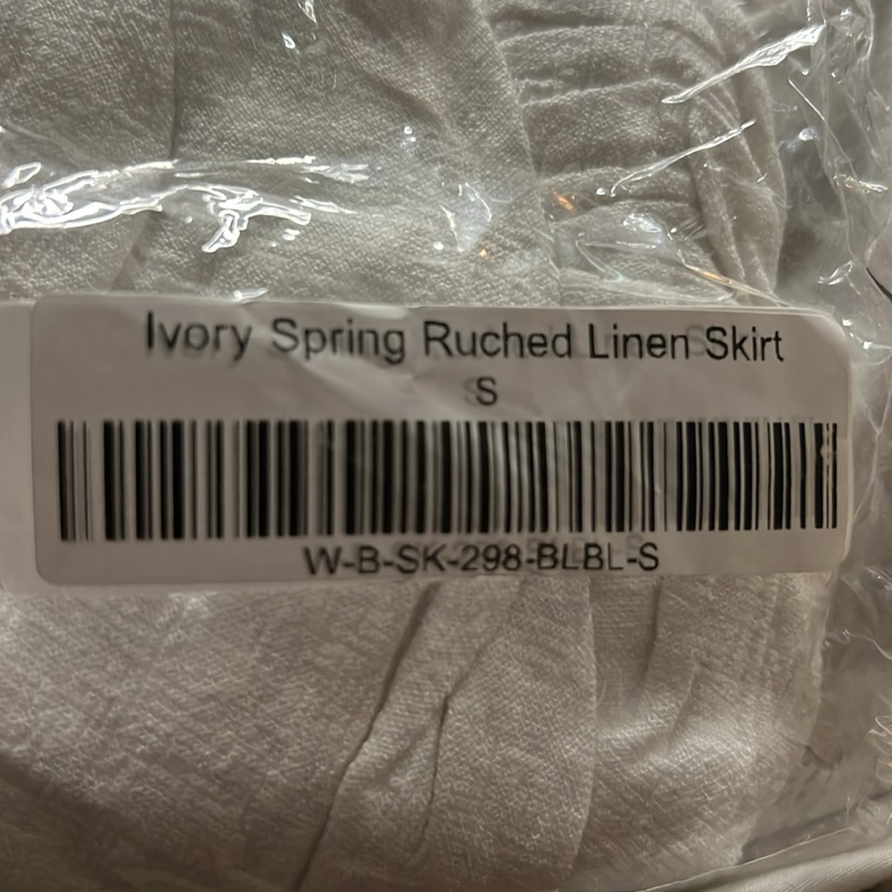JLUXLABEL Ivory Spring Ruched Linen Skirt - Picture 6 of 7